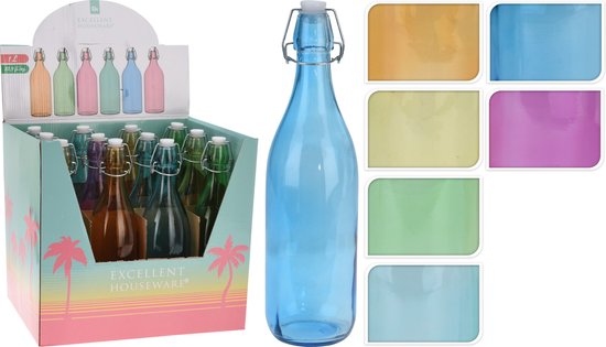 Fles 1 liter met beugel groen