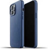 Mujjo - Full Leather Case iPhone 13 Pro Max Hoesje | Blauw