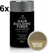 Zenna Hair Building Fiber Haarverdikker - Medium Blond - 6 x 22 gram - Voordeelverpakking
