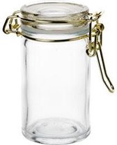 Glass Jar With Gold Metal D4.5xh8.3cm