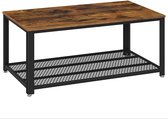 Salect® Bijzettafel, banktafel, woonkamertafel met groot oppervlak, industrieel design, stabiel, met metalen onderstel, eenvoudig te monteren, Used Look, houtlook