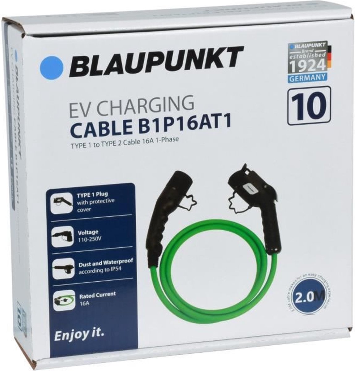 Blaupunkt A1P32AT2 type 2 câble de charge 250V 32A pour voiture