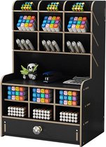 BrightWise® Pennenbakje Bureau Organizer Multifunctioneel - Desk organizer - Pennenhouder - Pen - Potlood - Sieraden - Zwart