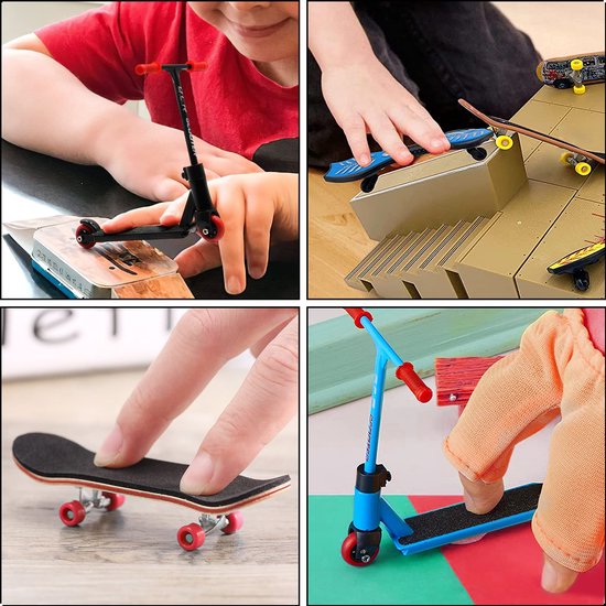 LAPCRASH Fingerboard 15 stuks - Fingerboard Skatepark - Vinger Skateboard - Tech Deck Mini Skateboard - Skate Ramp - Vinger Step - Fingerboard Ramps - Finger Step - Finger Scooter - Finger Bmx - Lapcrash