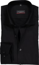 ETERNA modern fit overhemd - mouwlengte 7 - poplin heren overhemd - zwart - Strijkvrij - Boordmaat: 38