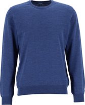 OLYMP modern fit trui wol - O-hals - jeansblauw -  Maat: L