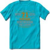 71 Jaar Legend T-Shirt | Goud - Zilver | Grappig Verjaardag Cadeau | Dames - Heren | - Blauw - M