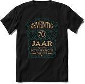 70 Jaar Legendarisch Gerijpt T-Shirt | Aqua - Ivoor | Grappig Verjaardag Cadeau | Dames - Heren | - Zwart - 3XL