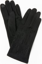 LOLALIZA Handschoenen met strass steentjes - Zwart - Maat One size