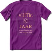 50 Jaar Legendarisch Gerijpt T-Shirt | Grijs - Ivoor | Grappig Verjaardag Cadeau | Dames - Heren | - Paars - L