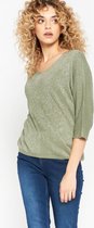 LOLALIZA Lurex trui - Khaki - Maat M