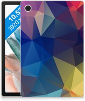Silicone Tablet Hoes Samsung Galaxy Tab A8 2021 Hoesje Polygon Dark met doorzichte zijkanten