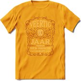 40 Jaar Legendarisch Gerijpt T-Shirt | Bordeauxrood - Ivoor | Grappig Verjaardag Cadeau | Dames - Heren | - Geel - M