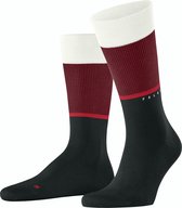 FALKE Unlimited dun zacht mid-rise ondoorzichtig met motief gestreept lang biologisch ondoorzichtig Katoen Zwart Heren sokken - Maat 46-48