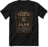 40 Jaar Legendarisch Gerijpt T-Shirt | Okergeel - Ivoor | Grappig Verjaardag Cadeau | Dames - Heren | - Zwart - XL