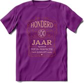 100 Jaar Legendarisch Gerijpt T-Shirt | Roest - Ivoor | Grappig Verjaardag Cadeau | Dames - Heren | - Paars - S