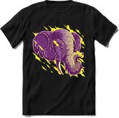 Dieren T-Shirt | Olifant shirt Heren / Dames | Wildlife elephant cadeau - Zwart - M