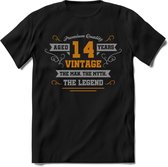 14 Jaar Legend T-Shirt | Goud - Zilver | Grappig Verjaardag Cadeau | Dames - Heren | - Zwart - S