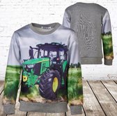 Stoere grijze jongenstrui met JD Trekker h139A -s&C-134/140-Trui jongens