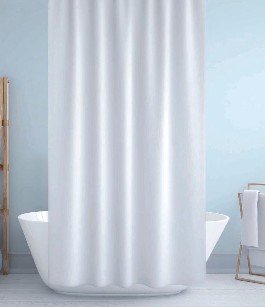 Douchegordijn 120cm breed X 220cm lang Polyester Wit