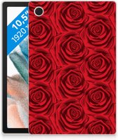 Hoesje ontwerpen Geschikt voor Samsung Galaxy Tab A8 2021 Foto Cover Red Roses met doorzichte zijkanten