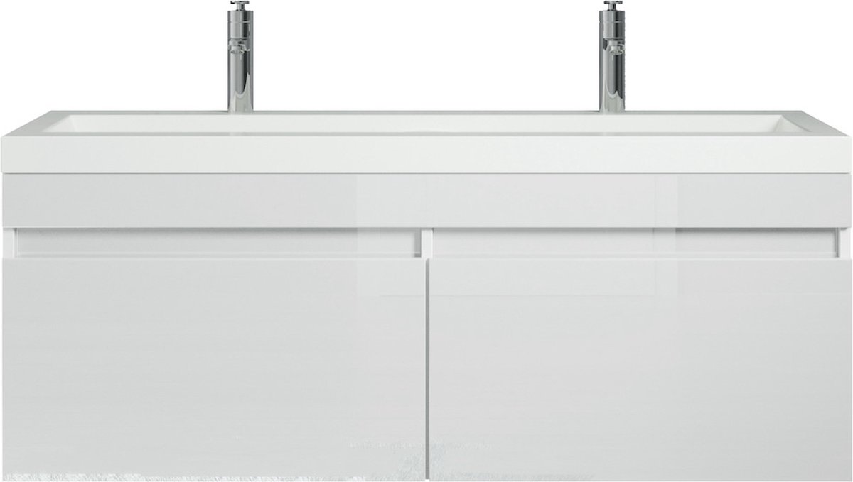 Badplaats Badkamermeubel Set Avellino 120 cm - Hoogglans wit - Badmeubel met Wastafel