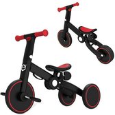 Driewieler Rood - 4 In 1 - Duwstang - Loopfiets - Multifunctionele Kinderfiets - Meisjes & Jongens - Afneembare Voetpedalen - Groeit Mee