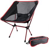 BrightWise® Ruime Campingstoel Compact En Draagbaar – Klapstoel – Relaxstoel – Strandstoel – Kampeerstoel – Vouwstoel – Vlinderstoel – Klapstoelen – Rood
