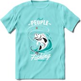 Cool People Do Fishing - Vissen T-Shirt | Aqua | Grappig Verjaardag Vis Hobby Cadeau Shirt | Dames - Heren - Unisex | Tshirt Hengelsport Kleding Kado - Licht Blauw - XL