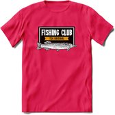 Fishing Club - Vissen T-Shirt | Grappig Verjaardag Vis Hobby Cadeau Shirt | Dames - Heren - Unisex | Tshirt Hengelsport Kleding Kado - Roze - M