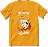 Cool People Do Fishing - Vissen T-Shirt | Rood | Grappig Verjaardag Vis Hobby Cadeau Shirt | Dames - Heren - Unisex | Tshirt Hengelsport Kleding Kado - Geel - 3XL
