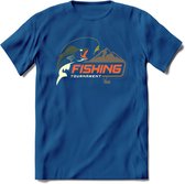 Fishing Club - Vissen T-Shirt | Grappig Verjaardag Vis Hobby Cadeau Shirt | Dames - Heren - Unisex | Tshirt Hengelsport Kleding Kado - Donker Blauw - L