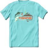 Fishing Club - Vissen T-Shirt | Grappig Verjaardag Vis Hobby Cadeau Shirt | Dames - Heren - Unisex | Tshirt Hengelsport Kleding Kado - Licht Blauw - L