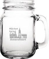 Gegraveerde Drinkglas 45cl met schroefdeksel Amersfoort