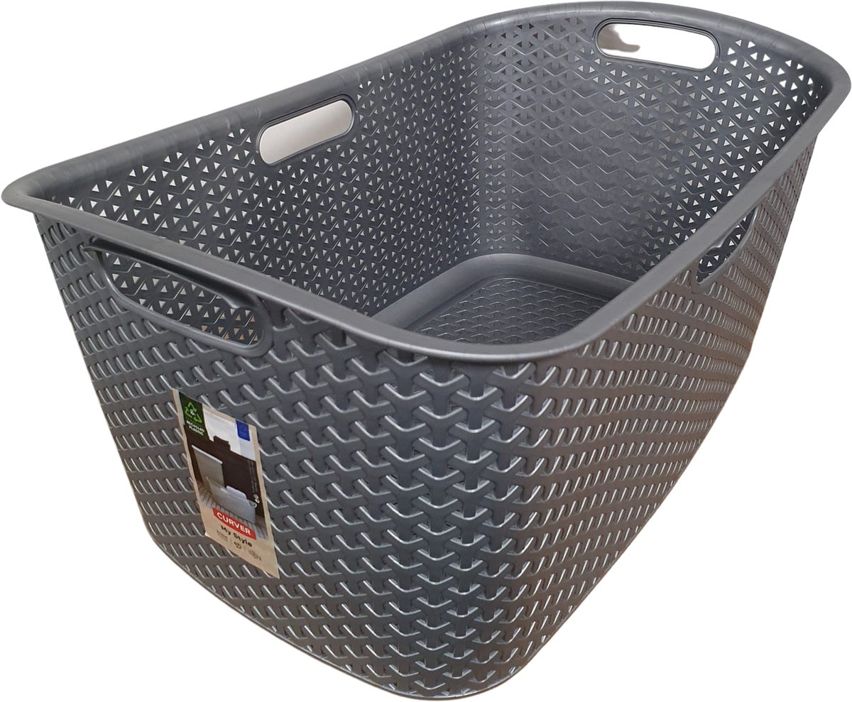Wasmand Curver 47liter Zilvergrijs