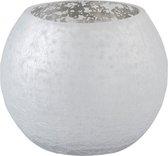 Windlicht | glas | zilver | 12x12x (h)9.5 cm