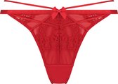 Hunkemöller Dames Lingerie String Claire  - Rood - maat XS