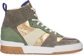 Sacha - Dames - Halfhoge groene sneakers met metallic en paarse details - Maat 36