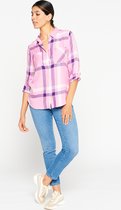 LOLALIZA Hemd met ruitjes - Roze - Maat 48