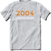 2004 Limited Edition T-Shirt | Goud - Zilver | Grappig Verjaardag en Feest Cadeau Shirt | Dames - Heren - Unisex | Tshirt Kleding Kado | - Licht Grijs - Gemaleerd - M