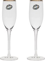 Riviera Maison Champagnecoupe - Kisses From RM Bubble Glasses - Transparant - 2 Stuks