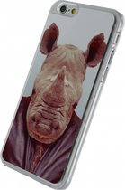 Apple iPhone 6/6s Hoesje - Xccess - Metal Plate Serie - Aluminium Backcover - Funny Rhino - Hoesje Geschikt Voor Apple iPhone 6/6s