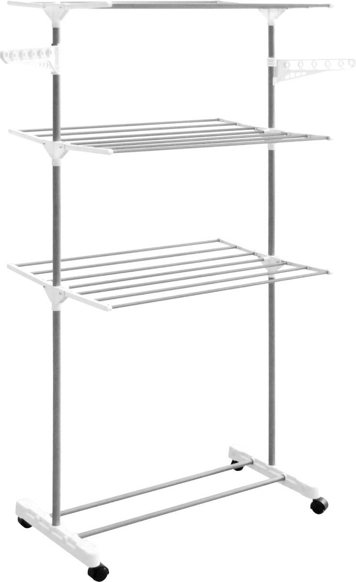 4goodz Droogrek 16 mtr Droogruimte 80x60x165 cm - Wit  - 3 niveaus