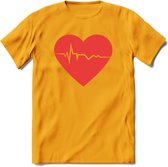 Valentijn Hart T-Shirt | Grappig Valentijnsdag Cadeautje voor Hem en Haar | Dames - Heren - Unisex | Kleding Cadeau | - Geel - S