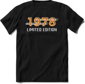 1978 Limited Edition T-Shirt | Goud - Zilver | Grappig Verjaardag en Feest Cadeau Shirt | Dames - Heren - Unisex | Tshirt Kleding Kado | - Zwart - XL