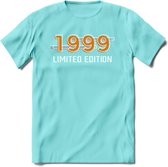 1999 Limited Edition T-Shirt | Goud - Zilver | Grappig Verjaardag en Feest Cadeau Shirt | Dames - Heren - Unisex | Tshirt Kleding Kado | - Licht Blauw - S