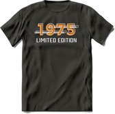 1975 Limited Edition T-Shirt | Goud - Zilver | Grappig Verjaardag en Feest Cadeau Shirt | Dames - Heren - Unisex | Tshirt Kleding Kado | - Donker Grijs - S