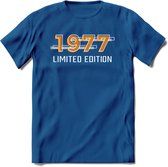 1977 Limited Edition T-Shirt | Goud - Zilver | Grappig Verjaardag en Feest Cadeau Shirt | Dames - Heren - Unisex | Tshirt Kleding Kado | - Donker Blauw - 3XL