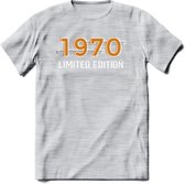 1970 Limited Edition T-Shirt | Goud - Zilver | Grappig Verjaardag en Feest Cadeau Shirt | Dames - Heren - Unisex | Tshirt Kleding Kado | - Licht Grijs - Gemaleerd - L