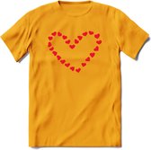 Valentijn Hart T-Shirt | Grappig Valentijnsdag Cadeautje voor Hem en Haar | Dames - Heren - Unisex | Kleding Cadeau | - Geel - L